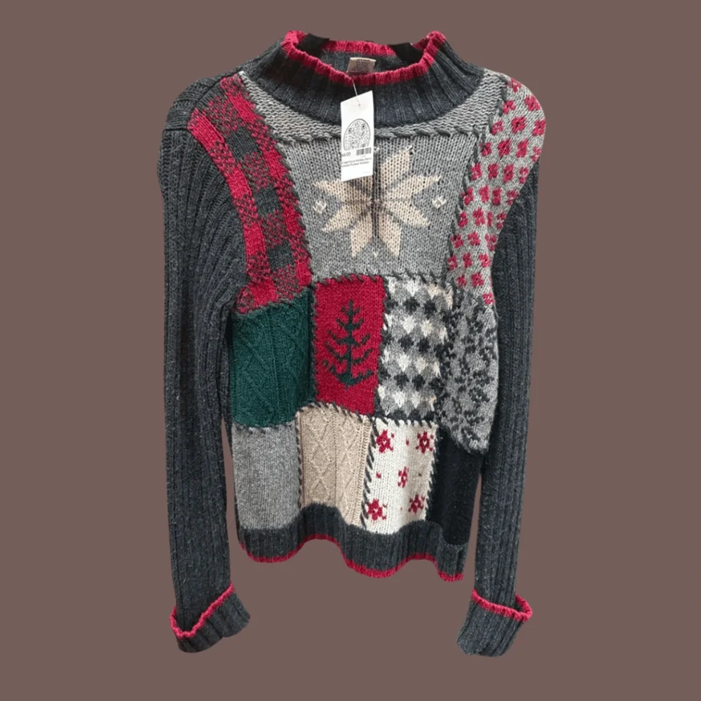 High Sierra Patchwork Sweater | Holiday Multicolor | Size S | Vintage